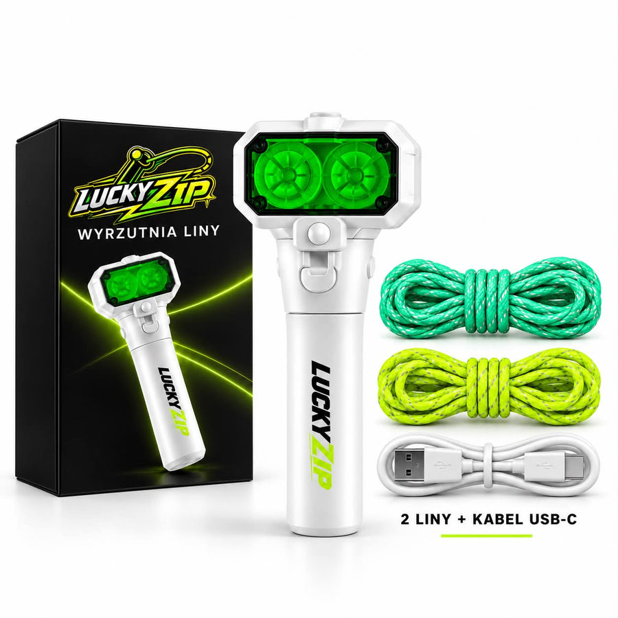 LuckyZip biały — 2 liny i kabel USB-C